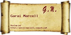 Garai Marcell névjegykártya